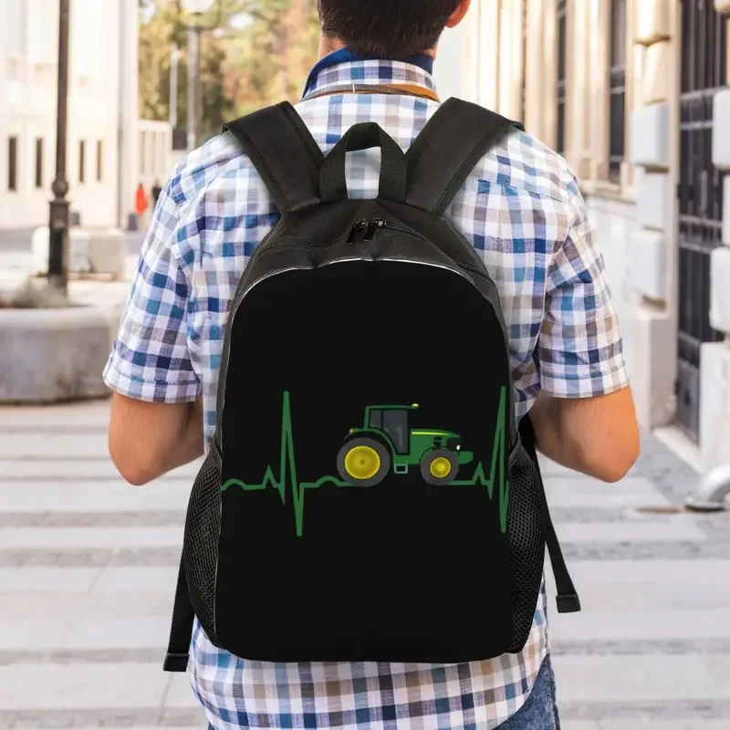 Ryggsäck Traktor Svart med Grön Design Cartable Tracteur John Deere Ergonomique