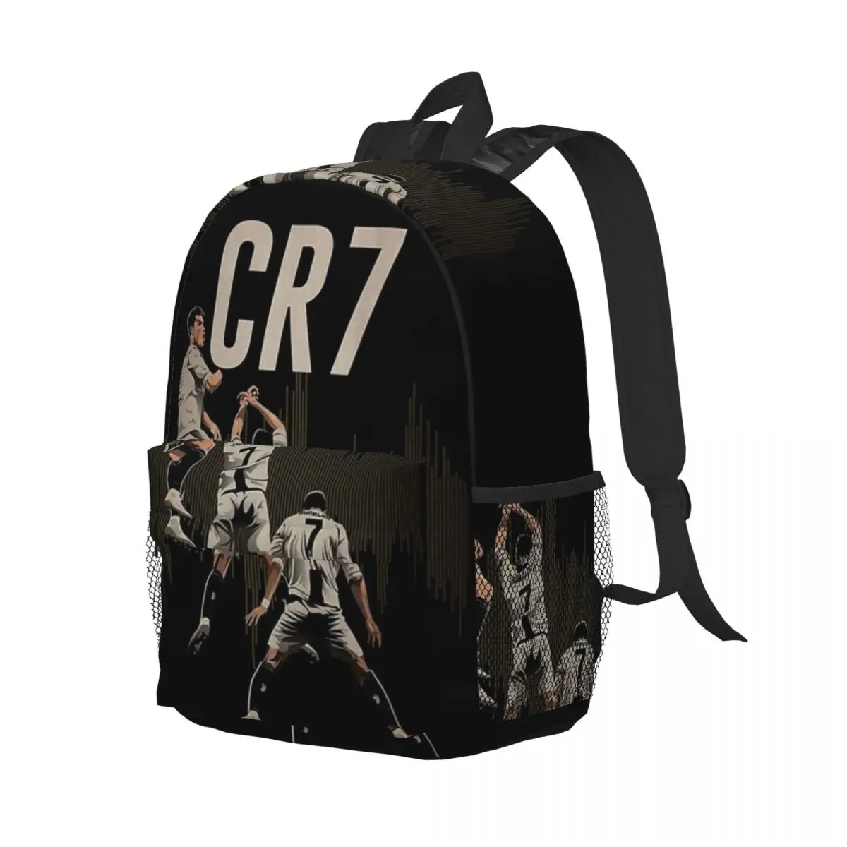 Ryggsäck Fotboll CR7 Svart och Vit Sac Scolaire CR7 Pour Enfant