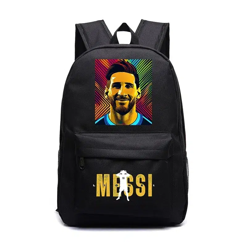 Ryggsäck Svart med Fotbollsspelare Design Cartable Foot Lionel Messi