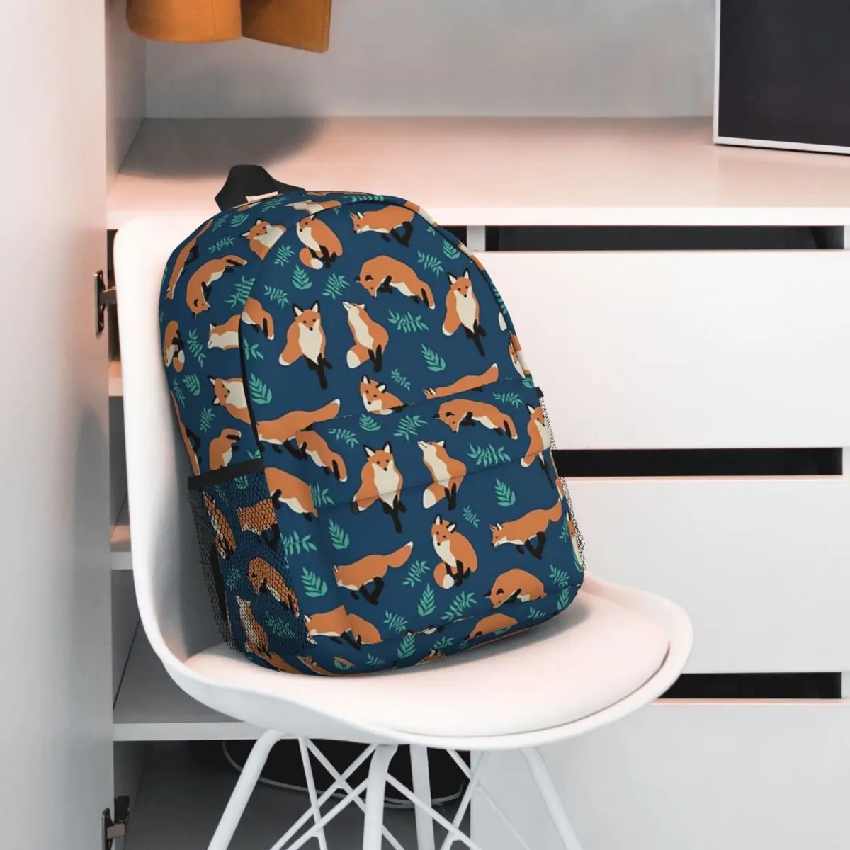 Ryggsäck Blå med Orange Rävarmotiv Cartable Renard Primaire