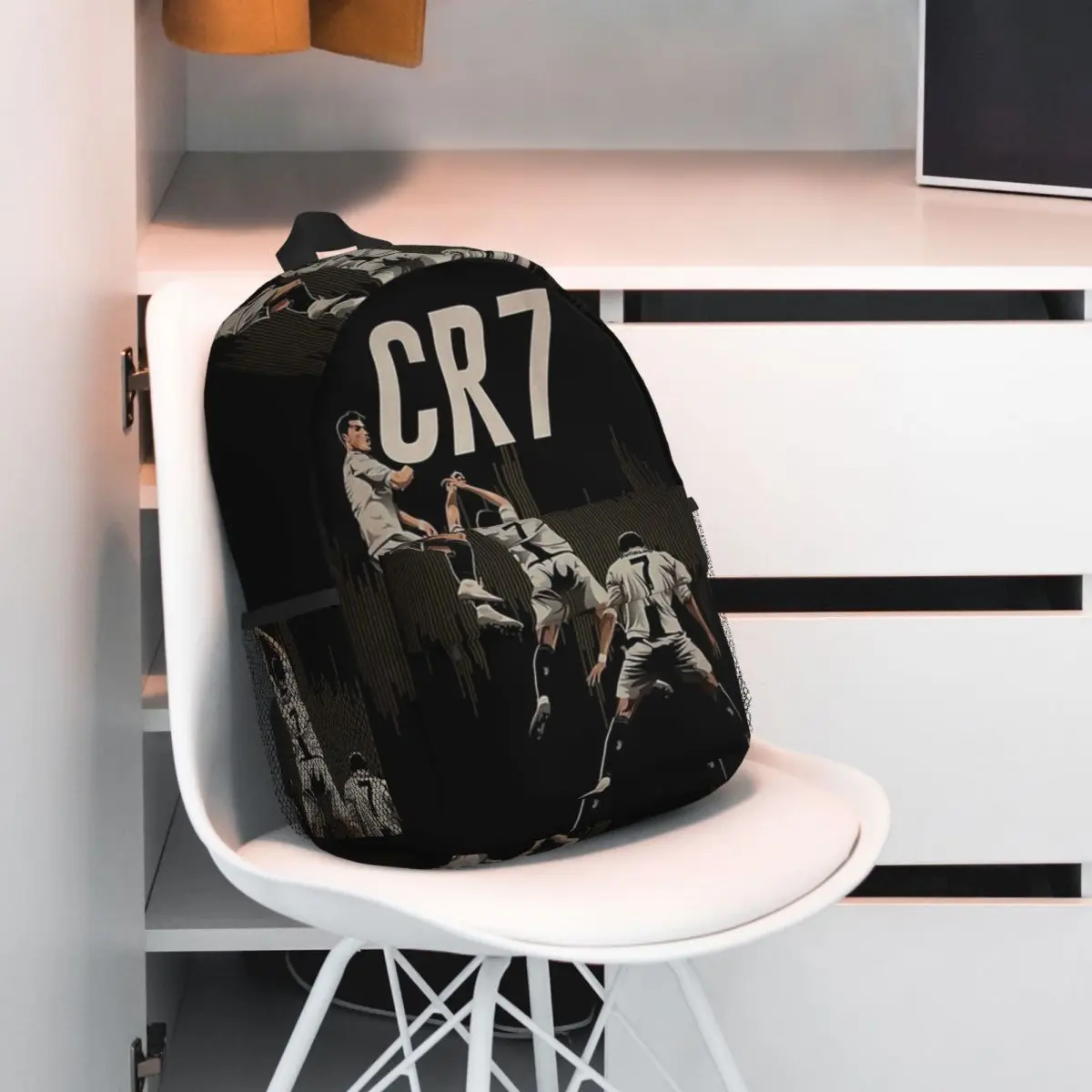 Ryggsäck Fotboll CR7 Svart och Vit Sac Scolaire CR7 Pour Enfant