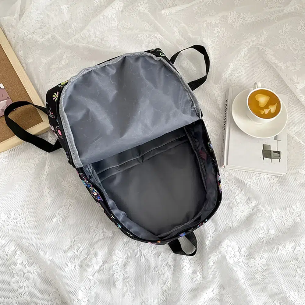 Ryggsäck med fjärilar och blommor Sac Scolaire Papillon Pour Fille