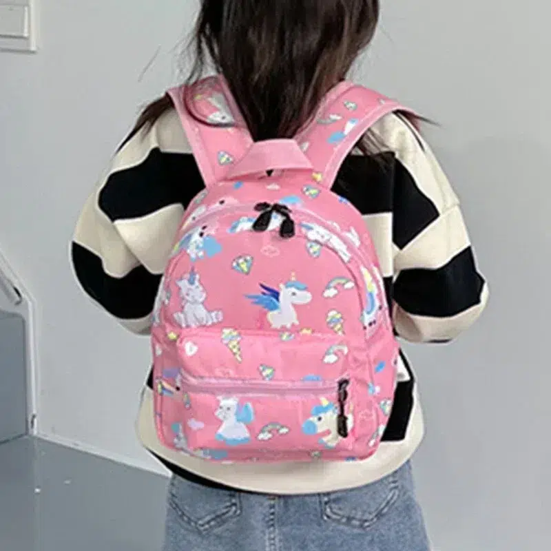 Rosa och lila enhörningsryggsäck för barn Sac Licorne Imperméable