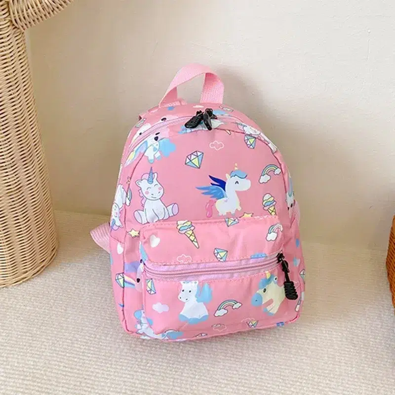 Rosa och lila enhörningsryggsäck för barn Sac Licorne Imperméable
