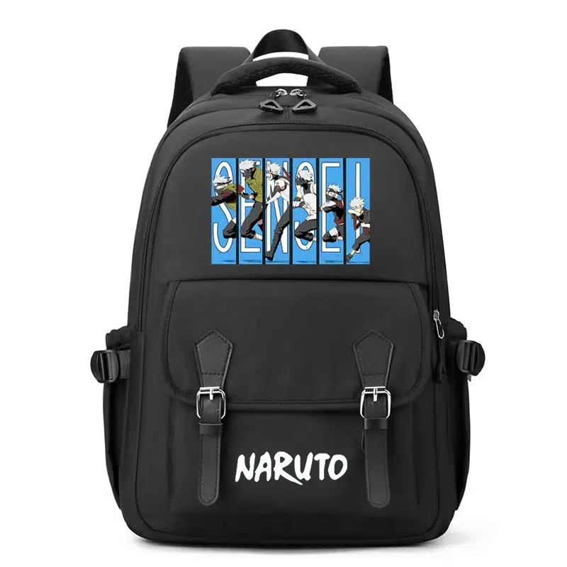 Svart ryggsäck med Naruto-design Cartable Naruto Matériel Scolaire Garçon