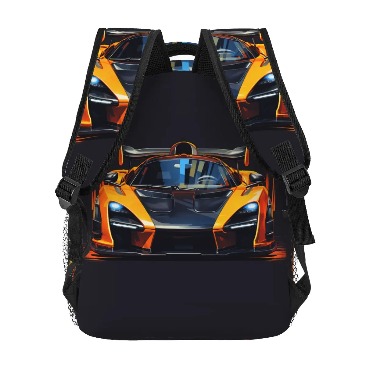 Ryggsäck med sportbilsdesign i orange och svart Cartable Voiture Mclaren