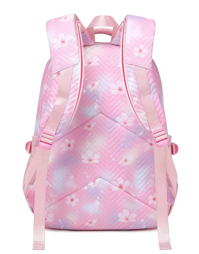 Ryggsäck Lavendel Stitch & Angel Blommig Cartable D’École Stitch Pour Fille