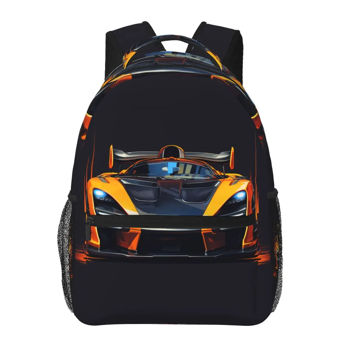 Ryggsäck med sportbilsdesign i orange och svart Cartable Voiture Mclaren