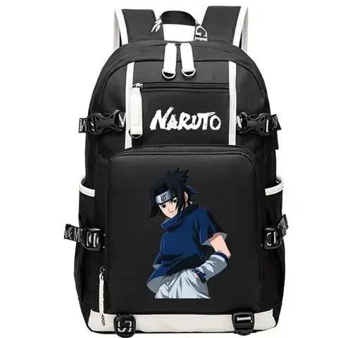 Svart ryggsäck Sasuke Uchiha Naruto-design Cartable Naruto École