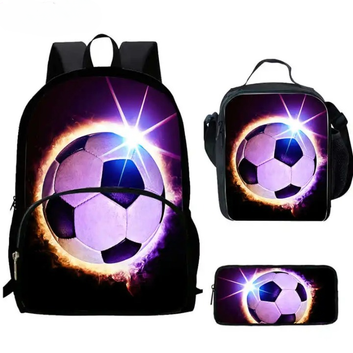 Pack Rentrée Scolaire Ballon De Foot Cartable + Trousse + Sacoche